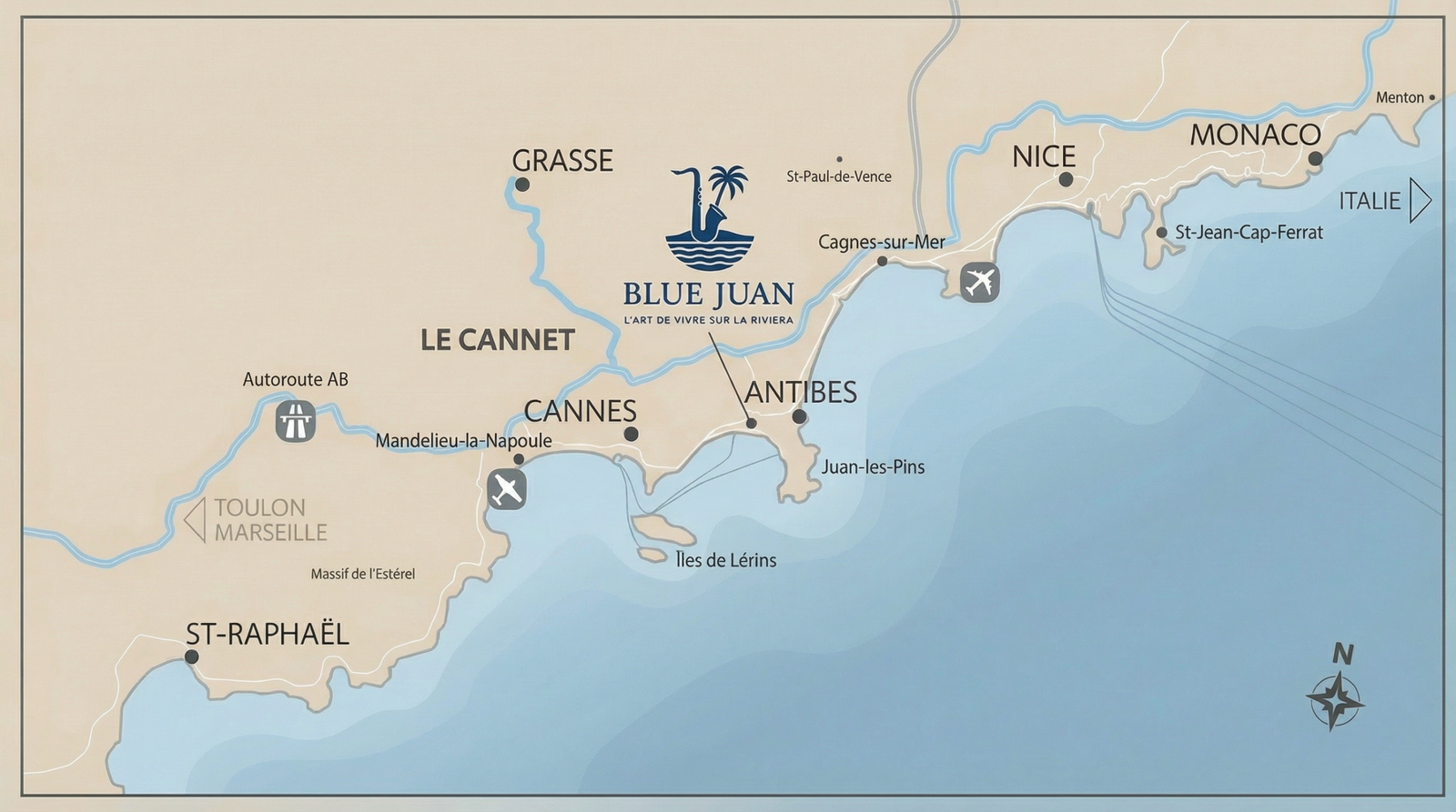 Carte Blue Juan -Toulon-Italie