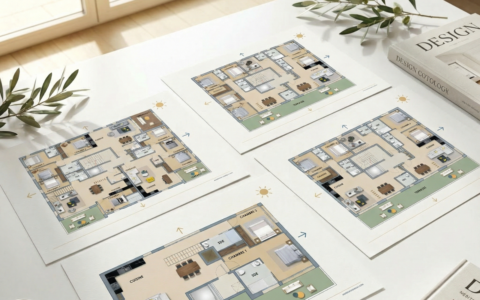 Site web - Plan 2D IA - projet immobilier - blue juan - appartements juan les pins - côte d azur