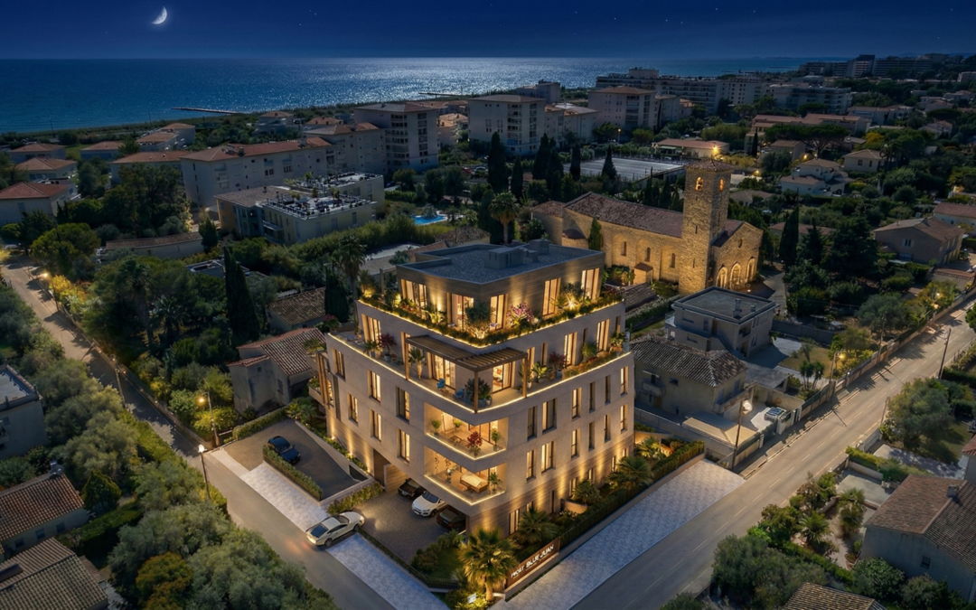 Projet immobilier Blue Juan côte d'azur - Juan les pins - Antibes - Immobilier - achat appartement terrasse - Canva 1600x1000