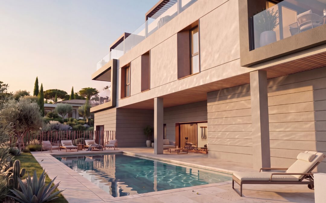 Vue piscine 4_Blue Juan_programme neuf immobilier_Sud France_Juan Les Pins Vue piscine 4_Blue Juan_programme neuf immobilier_Sud France_Juan Les Pins