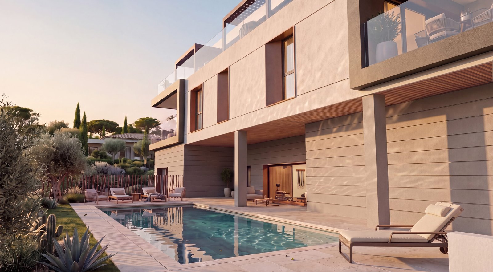 Vue piscine 4_Blue Juan_programme neuf immobilier_Sud France_Juan Les Pins Vue piscine 4_Blue Juan_programme neuf immobilier_Sud France_Juan Les Pins